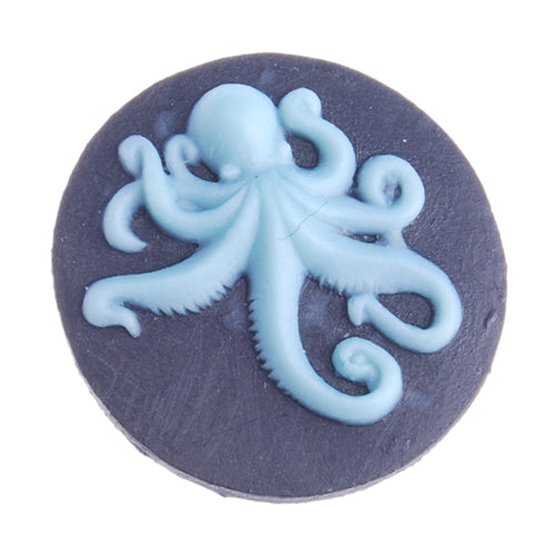 25MM Round Resin Flatback Cabochons,Octopus,Black and Blue;sold 50pcs per pkg