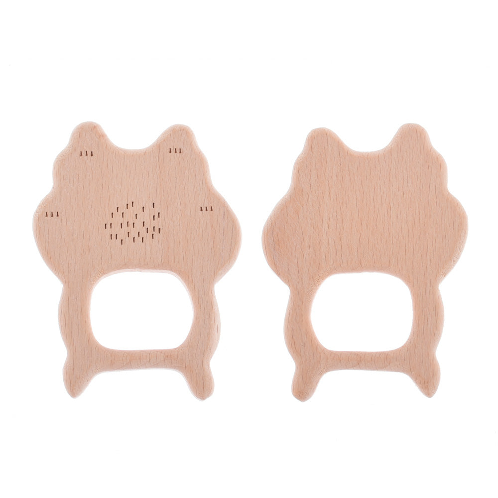 68*51mm Baby Teething Toy Wooden Teether First baby toys Handmade Baby toy Jewelry Wooden toy cat shape 2pcs 10187954
