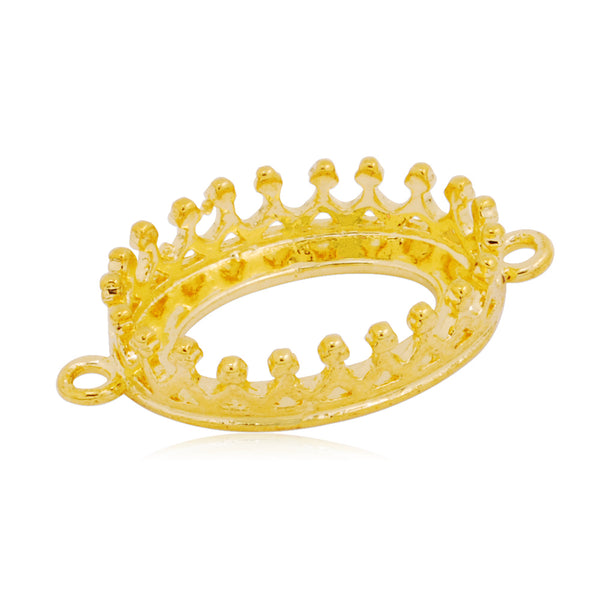 10x14mm (In size) 18K Gold Bezel Setting,Claw Clasp Bezel,12x20.5mm Oval Claw Setting Bezel Link,Hollow clip edge,20pcs/lot