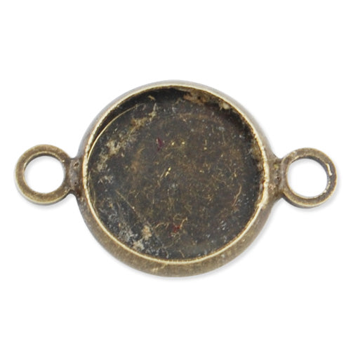 50 Bracelet Base With 10MM Round Setting,Antique Bronze Plated,Lead Free And Nickel Free