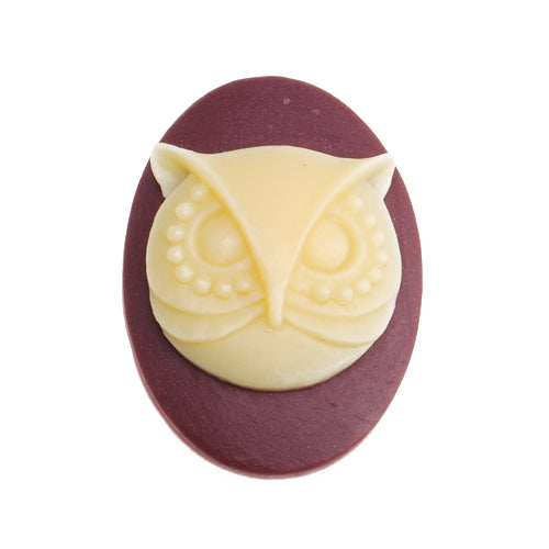 13*18MM Oval Owl Resin Flatback Cabochons,Burgundy and Yellow;sold 50pcs per pkg