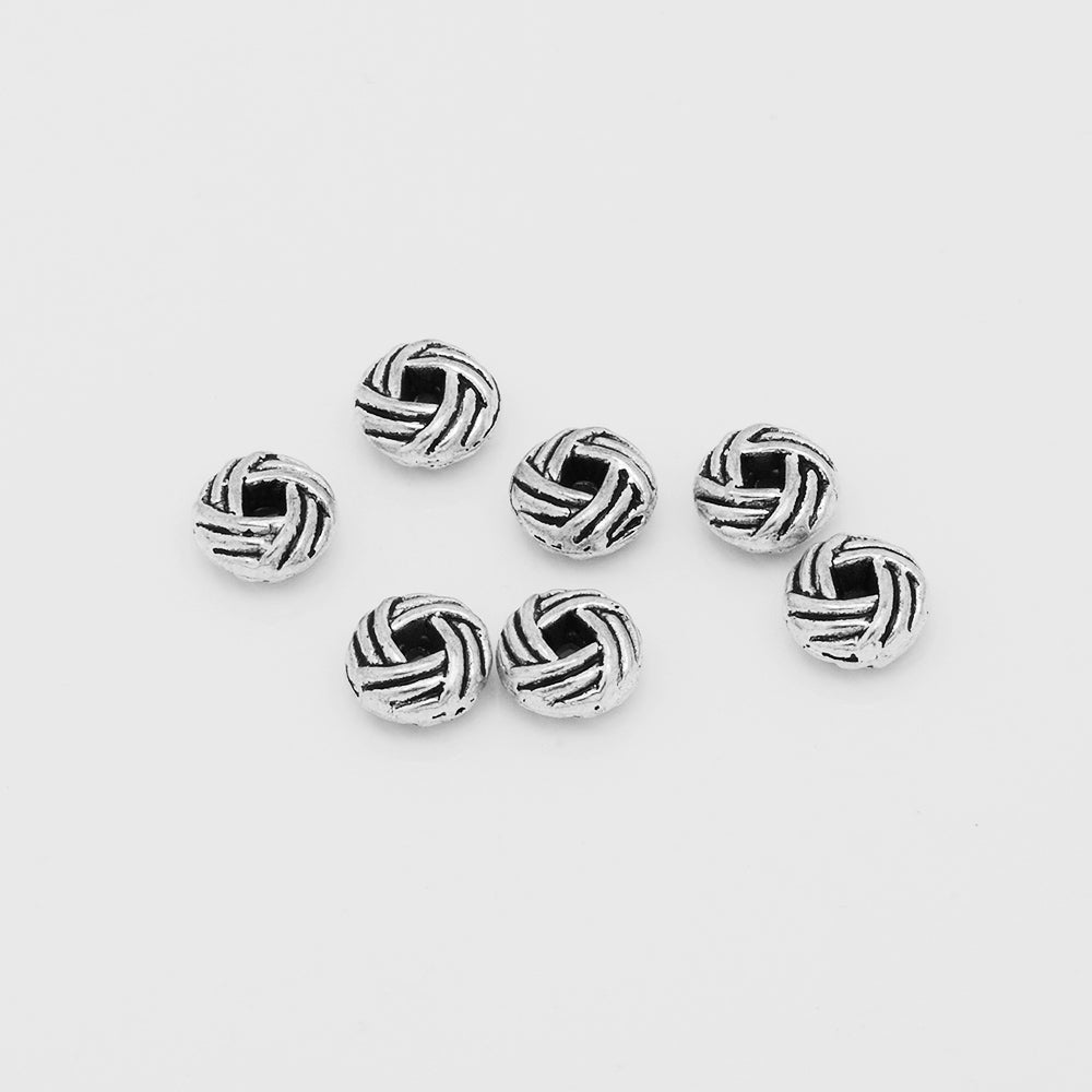 Tibetan Flower Beads,Large Hole Spacer beads,Silver Diy Bulk beads,Buddhism Beads,Thickness 3mm,sold 100pcs/lot