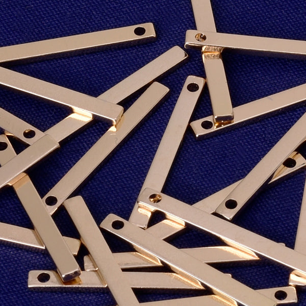 About 20*1.5mm tibetara® Brass Bar Pendant Blanks for Engraving Hand Stamping Stamping Blanks thickness 1.2mm plated kc gold 20pcs