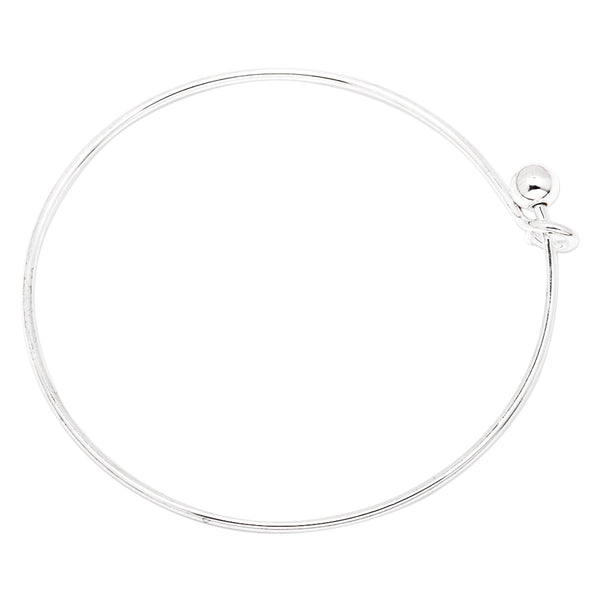 60mm Silver Plated Diameter  Adjustable Charm Bracelet Bangle,Expandable Bracelet Wire,Adjustable Charm Bracelet Bangle,Thickness 1.5mm Copper Ring,5pcs/lot