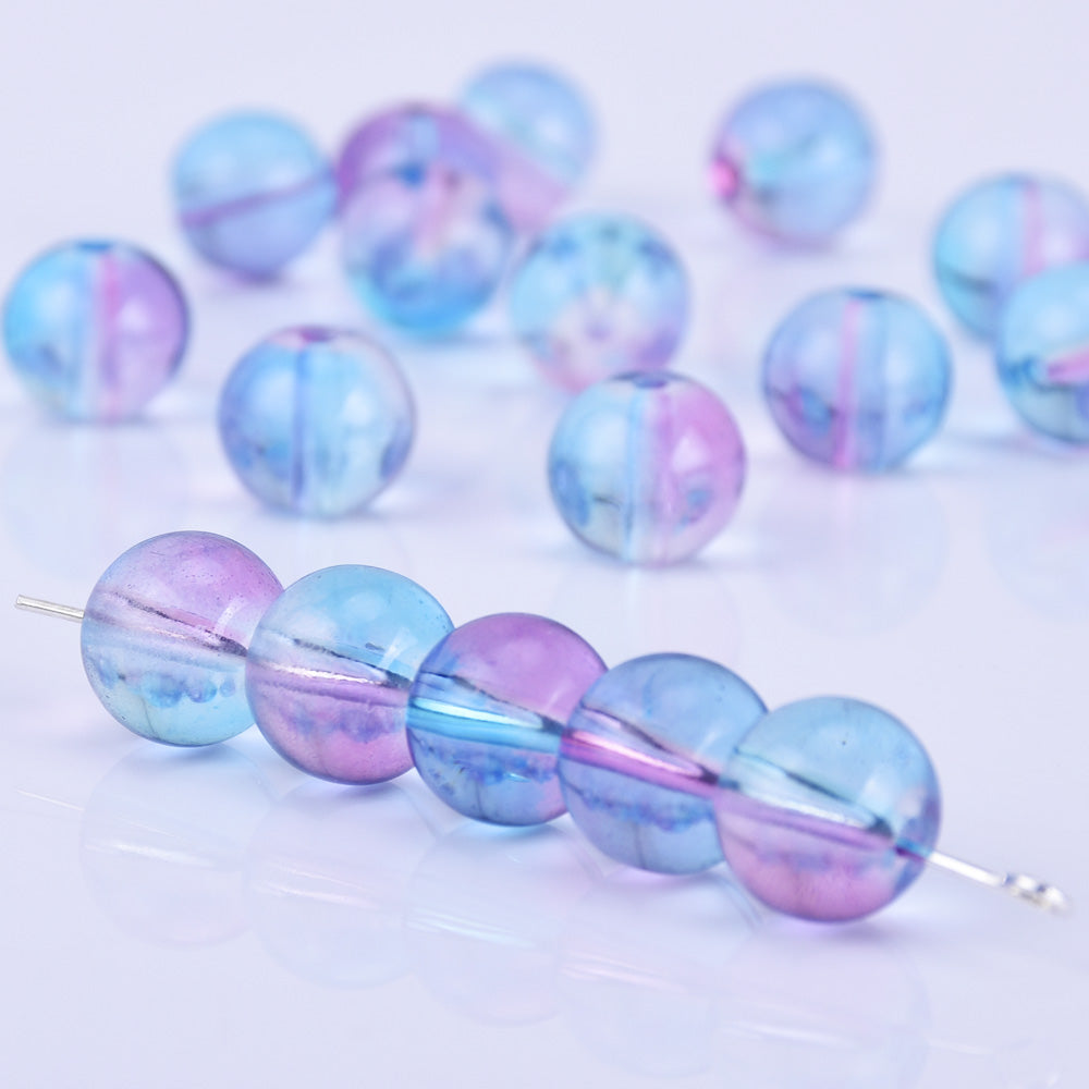8mm Czech glass round Beads Glass Ball Beads Seed Beads Jewelry Making Beading Supplies Blue and red wine 50pcs