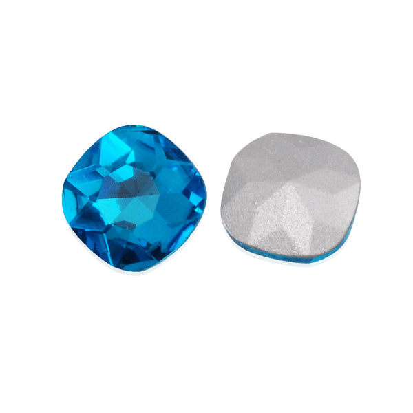 12mm Square Cabochon Cushion Cut Fancy Crystal Stone,Lake Blue Crystal Fancy Stone,4461,Cushion Cut Stone,20pcs/lot
