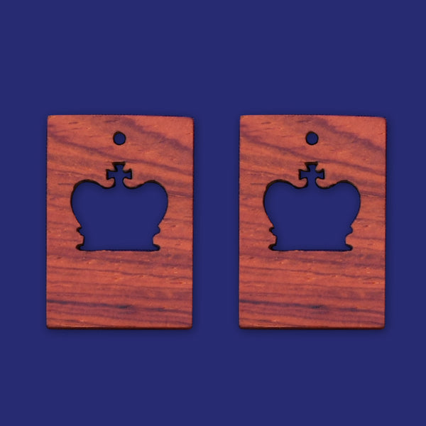 1 Rectangular frame Crown 34.5x24x4mm wooden pendant Resin Setting Blanks handmade wood resin jewelry