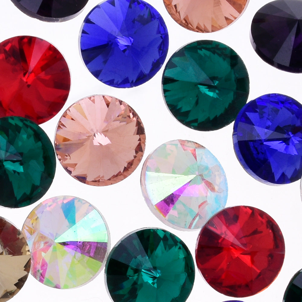 16mm High Quality Glass Rhinestones Round Jewelry Stones Satellite stone Pointed Back  mixed color 50pcs 10182058