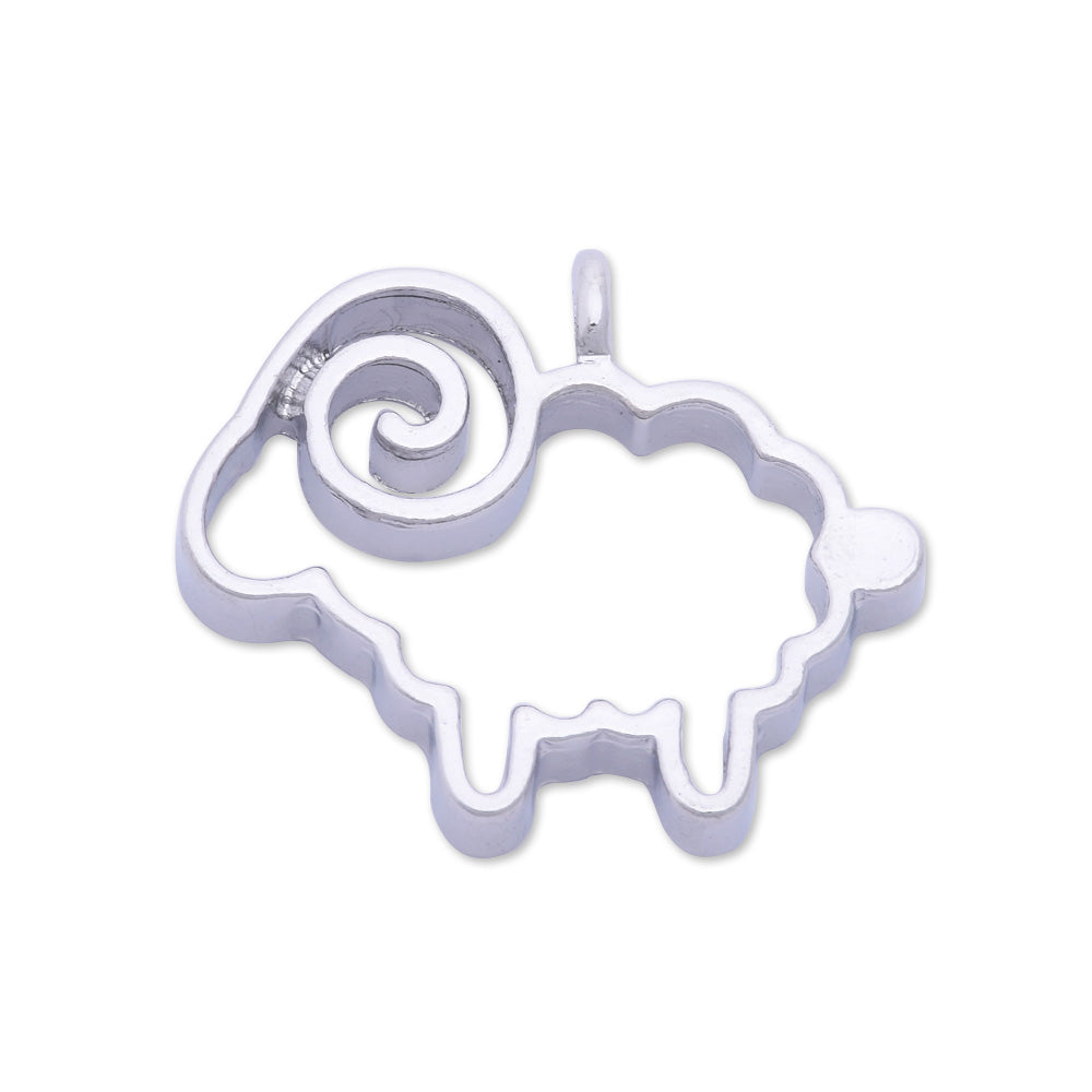 10 Silver Metal Sheep frame 30*26*4mm open back pendant  Zinc alloy accessories pendant trays Animal frame