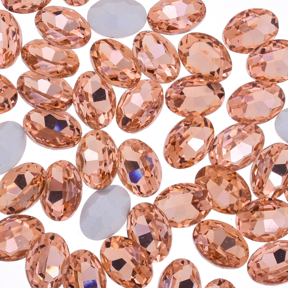 10x14mm Oval Pointed Back Rhinestones Glass Jewels point crystal Nail Art Craft Supply pink 50pcs 10183854