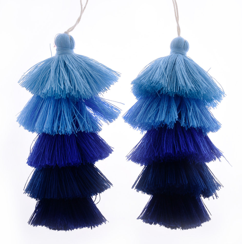Wholesale Layered Tassel Pendant Five Tier Colorful Cotton Tassel for Earrings pendant handmade 2pcs 10192855