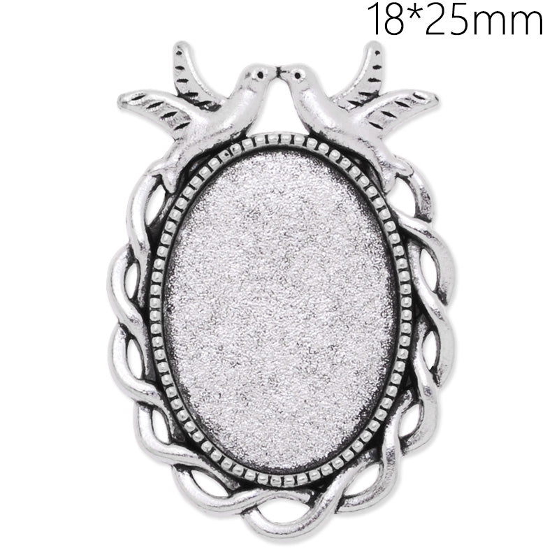 18x25mm Oval cameo setting,Zinc alloy filled,antique silver plated,20pcs/lot