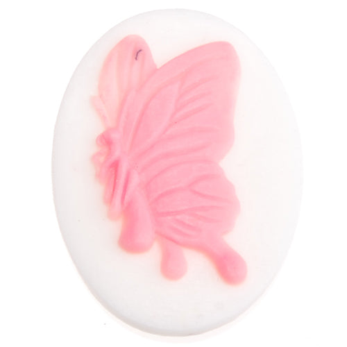 30*40MM Oval Dragonfly  Resin Flatback Cabochons,White and Pink;sold 20pcs per pkg