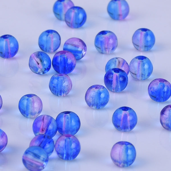 4mm Glass Round Beads Glass Ball Beads Czech Glass round small beads Jewelry Making Beading Supplies Blue Violet 50pcs