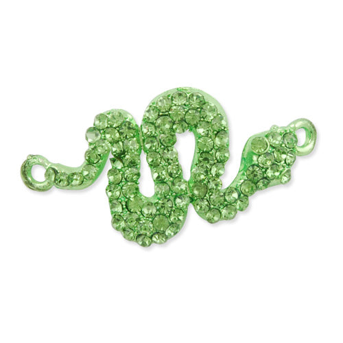 52*25 MM Snake Charm,Green Plated ,Hole Size 3 MM,The Design Fits Wrist Shape,Sold 10 PCS Per Package