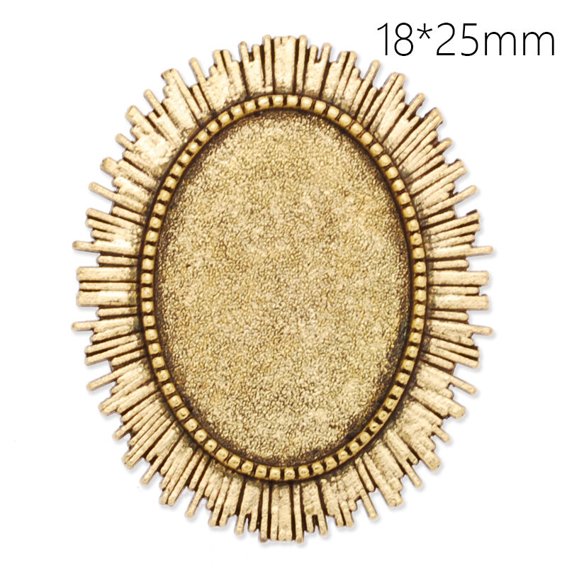 18x25mm anqitue gold plated oval brooch blank,brooch bezel,sunshine shape,zinc alloy,lead and nickle free,sold by 10pcs/lot