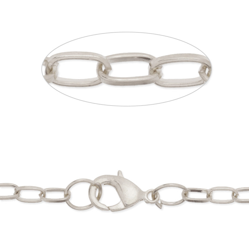 24 inch long flat necklace chain for pendant,4x6.5mm link size