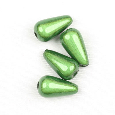 Top Quality 6*10mm Teardrop Miracle Beads,Green,Sold per pkg of about 2800 Pcs