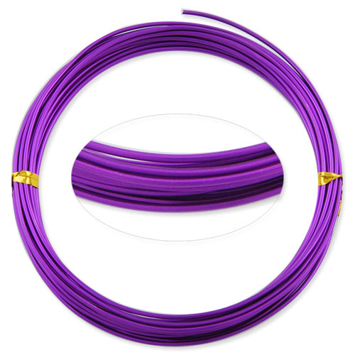 1.5MM Anodized Aluminum Wire, Purple Coated, round,5M/coil,Sold Per 10 coils