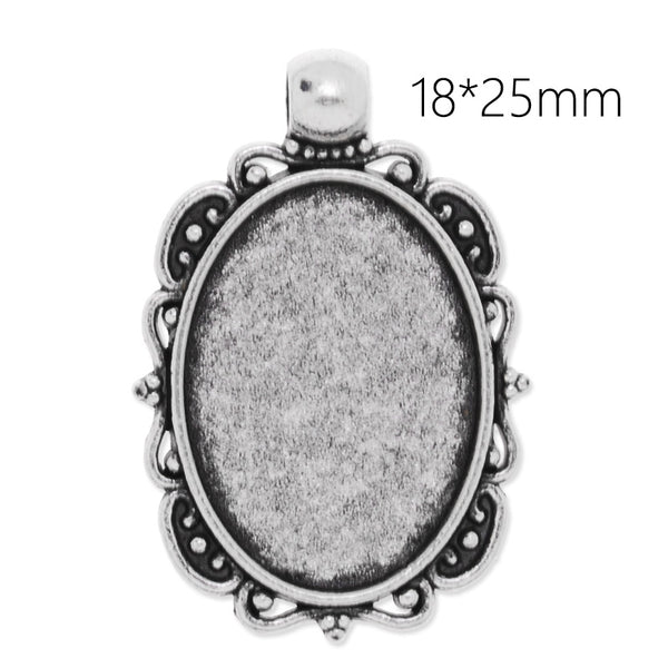 18x25mm Oval cameo setting,zinc alloy filled ,antique Silver plated,20pcs/lot