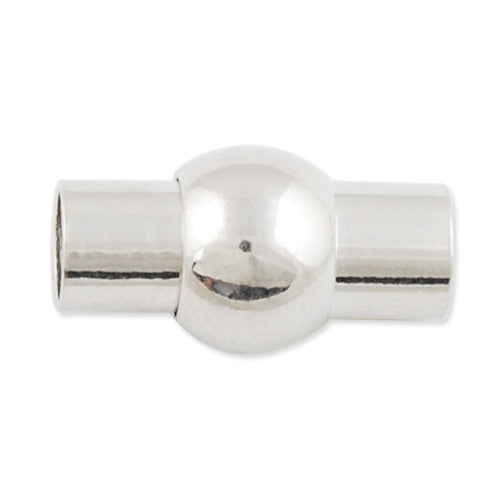 10 sets of Open Round Magnetic Buckle Ends Clasp Clousure Fastener with Silver Round Ball 17.1*9mm ( Inside 5mm Diameter )