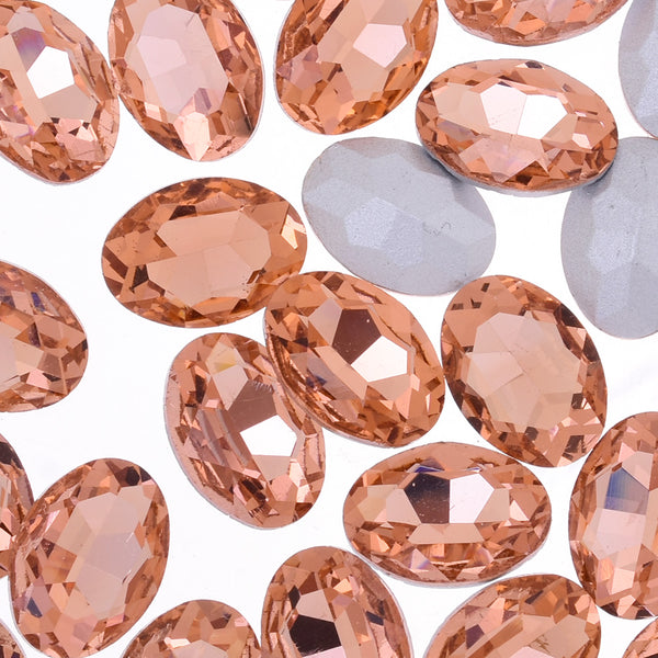 18x25mm Oval Pointed Back Rhinestones Glass Jewels point crystal Nail Art Craft Supply pink 50pcs 10184054