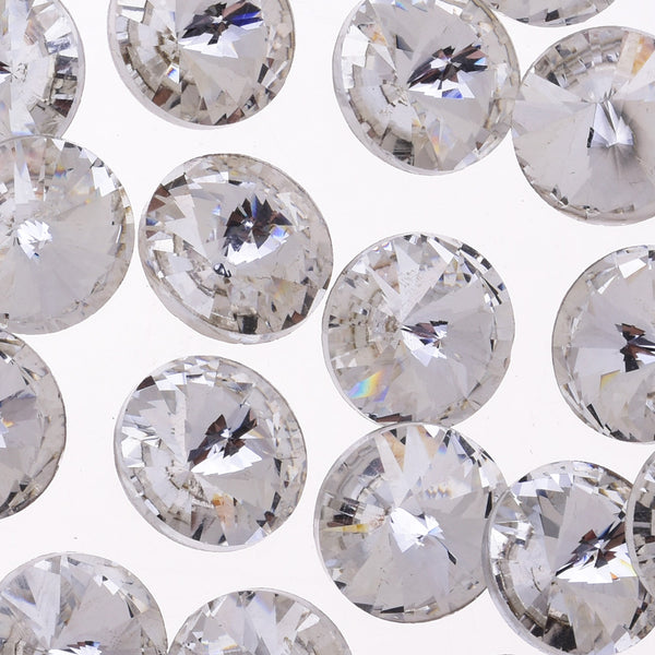 14mm Glass Rhinestones Pointed Back Rhinestones glass crystals beads Satellite stone clear white 50pcs 10181950
