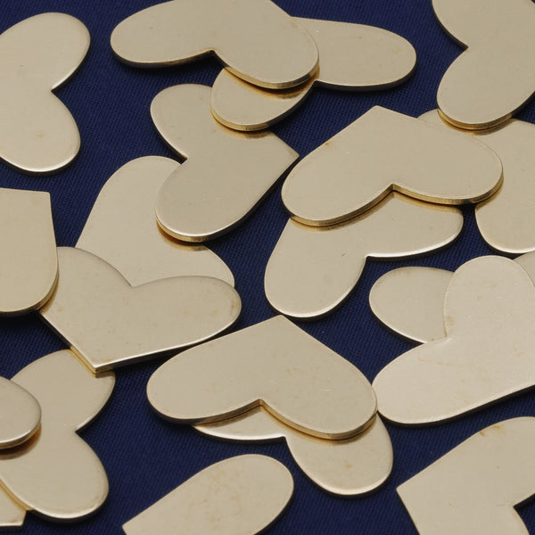 20pcs about 5/8"*1" tibetara® Brass Heart Shape Stamping Blanks Fantastic Shine 18 Gauges DIY Stamping Blanks Jewelry