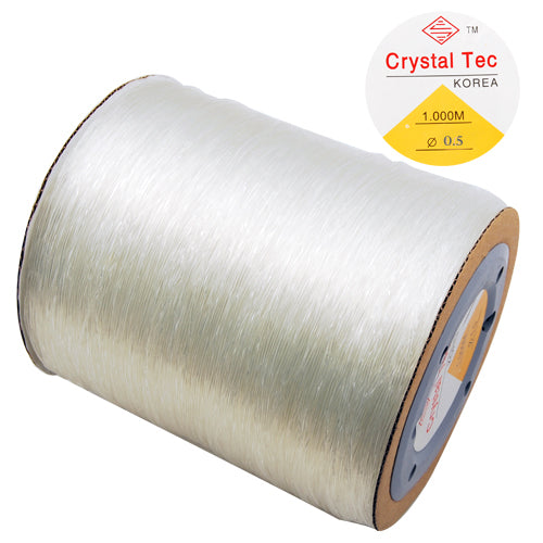 0.5MM Diameter,Korea Crystal Thread,Clear,Elastic Rubber Beading Cord Thread String,Sold 1000M/Roll,