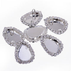 Rhinestones with claw setting hand sewing clothes fit 18*25mm Teardrop Shape Gemstone white K 20pcs 10179003