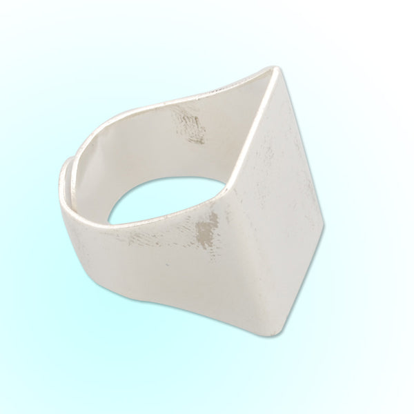 18*20mm Silver Plated Adjustable Ring Blanks Base, Flat Pad ring,Sold 20PCS Per Package