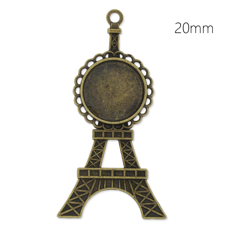 antique bronze plated hanging charms,effiel with 20mm bezel,length 70mm,zinc alloy filled,modern jewelry charms, 20pieces/lot