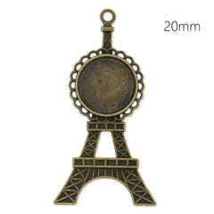antique bronze plated hanging charms,effiel with 20mm bezel,length 70mm,zinc alloy filled,modern jewelry charms, 20pieces/lot
