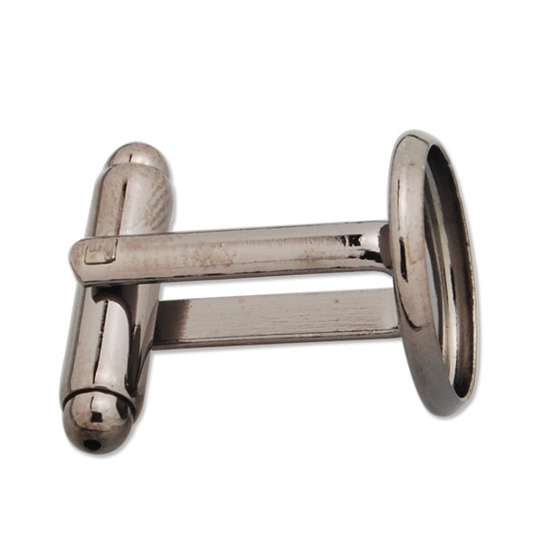 12MM Gun Metal Black Plated Flat Cufflink Blanks with a 12mm Glue Pad,sold 20pcs per lot