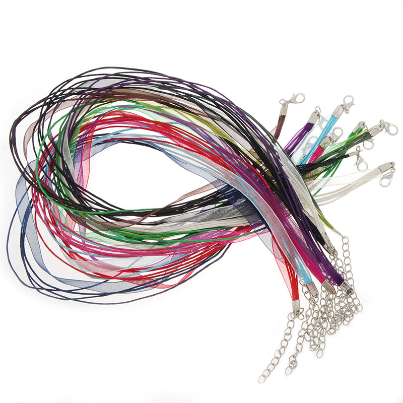 Organza Ribbon Cord Necklace deep coffee and Match 18