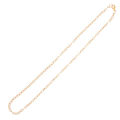 24 inch long flat necklace chain for pendant,4x6.5mm link size,Lobster Clasp end,Brass chain,golden plated,20pcs/lot