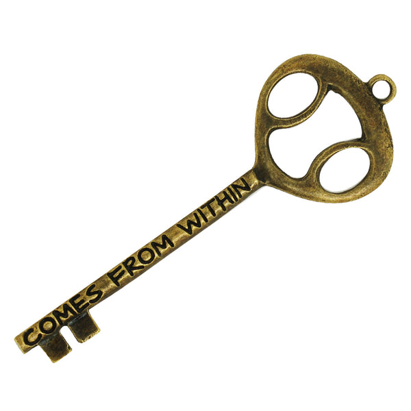 73*25mm Vintage Keys,Antique Bronze Skeleton Keys,'COMES FROM WITHIN' Key Pendant,Charm Necklace Jewelry,sold 10pcs/lot