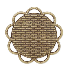 18mm Round pendant tray with Hemp rope edge,zinc alloy filled,antique Bronze plated,20pcs/lot