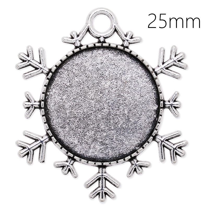 25mm Round Pendant blank,antique silver,Ice Worlds,20pcs/lot
