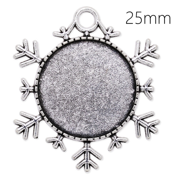 25mm Round Pendant blank,antique silver,Ice Worlds,20pcs/lot
