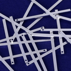 About 40.3*2.1*1MM tibetara® Brass Personalized Bars hand stamping blanks tags findings hole 1.2mm plated silver 20pcs