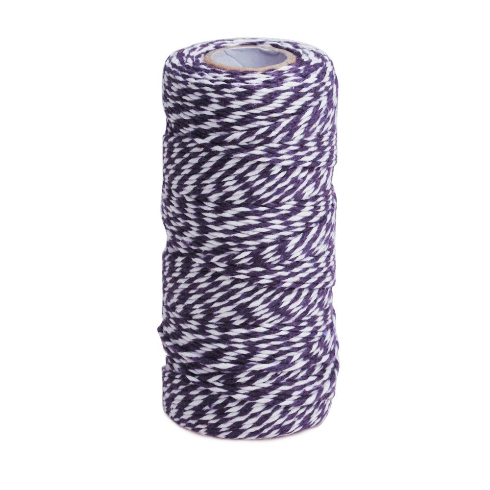 1 PCS Dark Purple Cotton Thread 2 Ply(100 Yards/spool),Colored Cotton Yarn,Cotton Bakers Twine DIY Twine