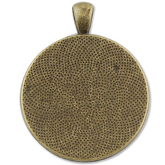 20PCS Antique Bronze 30mm Round Cameo Cabochon Bezel Base Setting Pendants