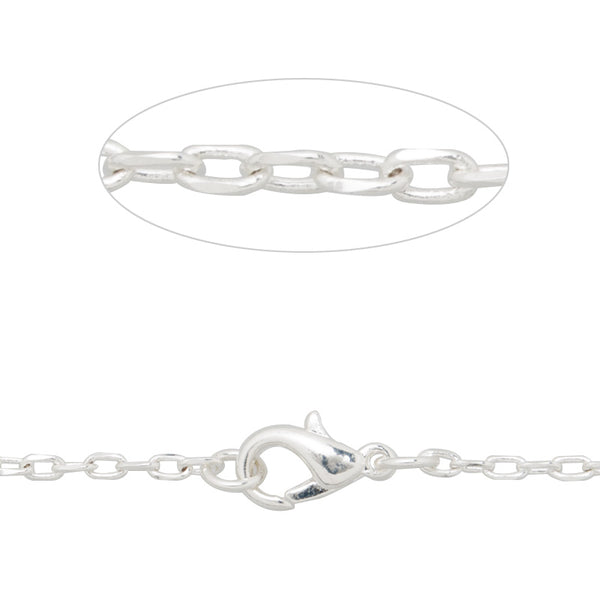 50CM long Finished Chian,Brass filled,Silver Plated,2x3.5mmmm Link size