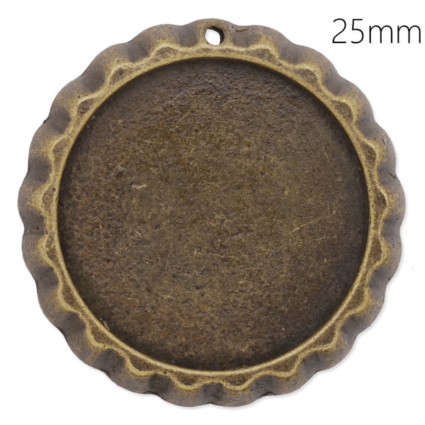 25mm Antique bronze Round Flattened Bottle Caps,zinc alloy filled,20pcs/lot