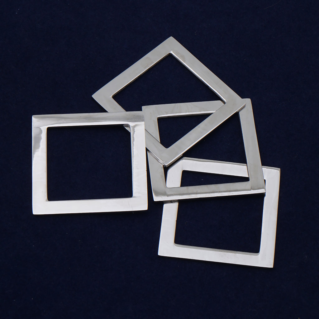 10 tibetara® Stainless Steel about 32MM Square Washer Metal Stamping Blanks,Great Stamping Accessory