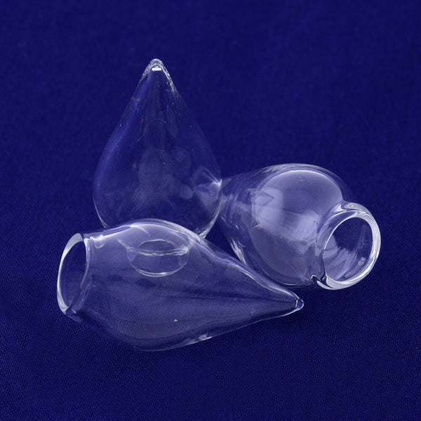 10pcs Glass Jars 15*37MM Water droplets White Clear glass for jewelry Necklace Pendant making Clear Glass wishing Bottles