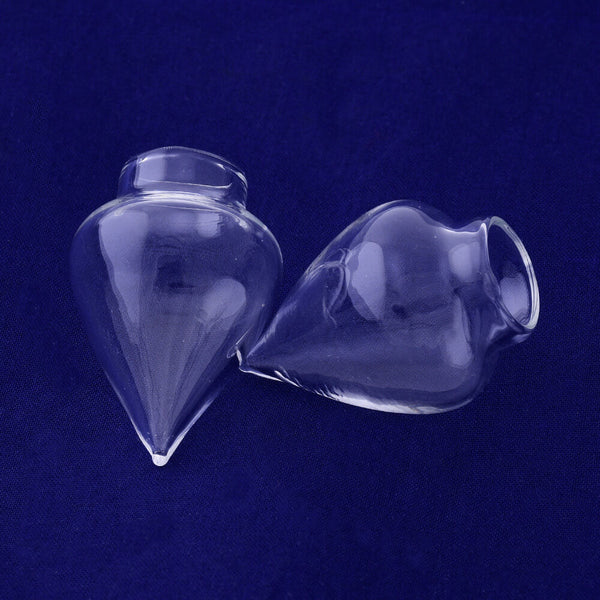 10pcs Glass Jars 15*30MM Water droplets White Clear glass for jewelry Necklace Pendant making Clear Glass wishing Bottles