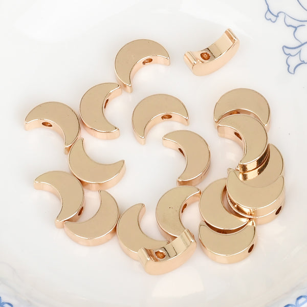 About 11.5*8.5MM tibetara® Brass Crescent Beads Spacer Beads moon Jewelry diy Findings necklace bracelet Aperture 1.8MM plated kc gold 20pcs