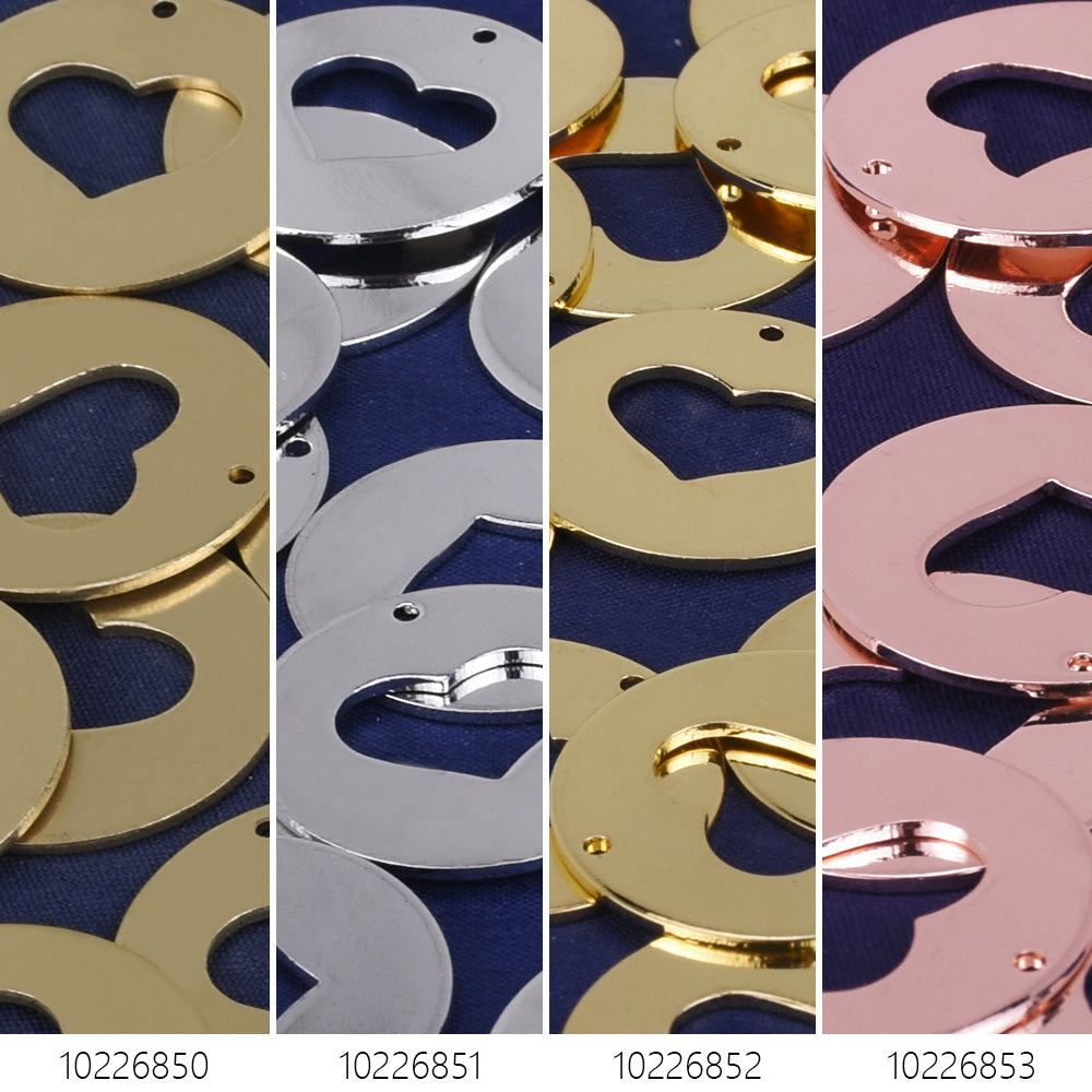 1" Brass Centered Heart Stamping Blanks Personalize charm pendant 10pcs 102268
